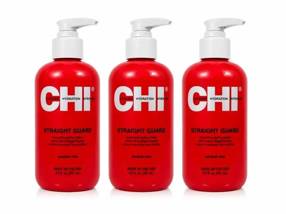 CHI Straight Guard Smoothing Styling Cream 8.5 Fl Oz / 251ml Pack of 3